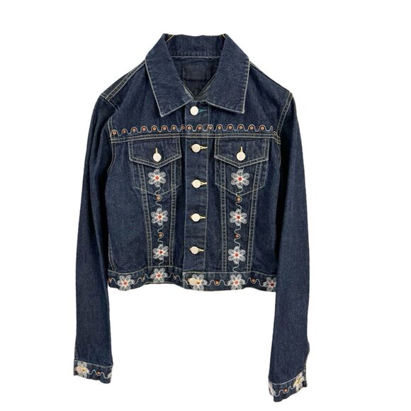 TOMMY HILFIGER Jean Jacket with Floral Embroidery - Picture 1 of 5